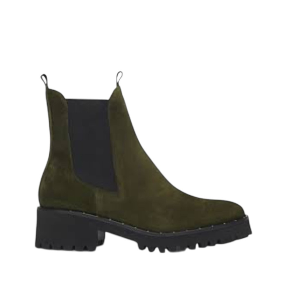 Freda Salvador Brooke Waterproof Suede Stud Detail Elastic Panel Lug Sole Boot